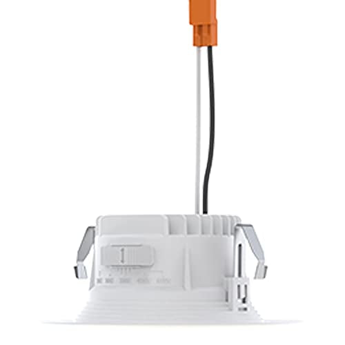 Juno 4-Inch RetroBasics LED Recessed Downlight Kit, Switchable White Baffle Trim, Non-Adjustable