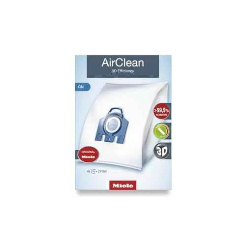 Miele 10123210 AirClean 3D Efficiency Dust Bag, Type GN, 4 Bags & 2 Filters, White