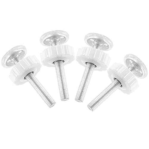 4 Pack Baby Gate Threaded Spindle Rod M10 (10mm) Screw Replacement Hardware Parts Kit for Pressure Mounted Baby & Pet Safety Gates & Stair Gates (10mm, White)
