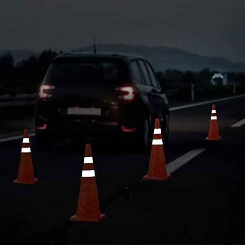 RoadHero 28 Inch 2 Pack Collapsible Traffic Safety Cones, Multi Purpose Pop-up Cones with Reflective Collar for Road Safety, Orange Cones for Driving Training, Parking Lots