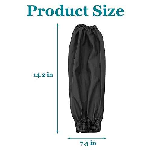 Yzurbu Arm Sleeves Covers, PU Oversleeves Protector for Arm with Elastic Cuffs, Waterproof, Oilproof, Acid Resistant