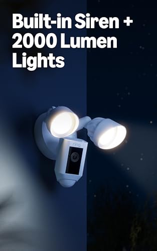 Ring Floodlight Cam Wired Plus Outdoor Security Camera with 1 White Camera