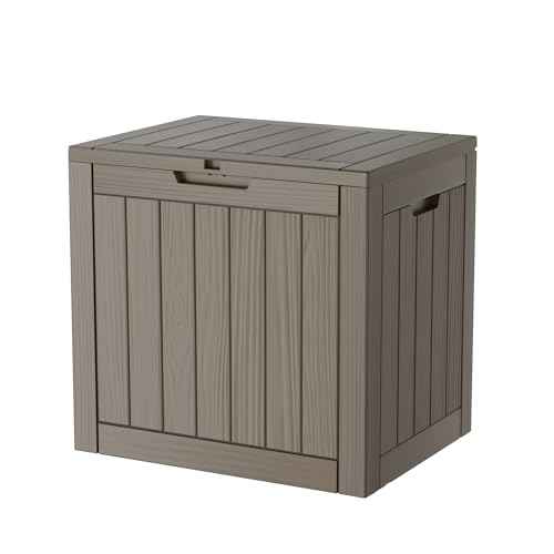 30GAL Brown Outdoor Deck Box with Lock Hole - Waterproof, SGS - Protected from UV, Ideal for Patio and Garden Storage, Can Double as a Comfortable Seat, Easy to Assemble