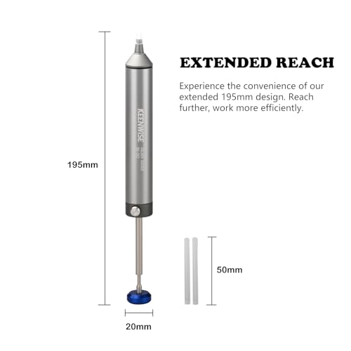 Extra-Long Solder Sucker: KeenWise No-Clog Aluminum Deso!dering Pump with High-Suction Power(DS-352)