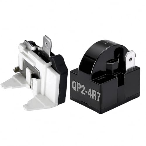 QP2-4R7 1Pin 4.7 Ohm Starter Relay + 1/2HP Overload Protector for Refrigerator