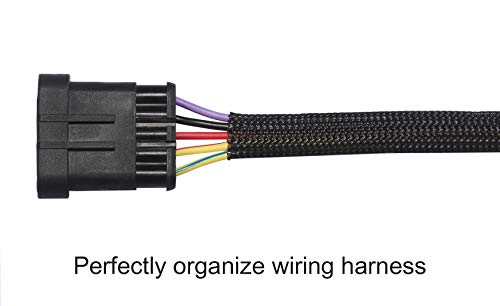 50ft PET Expandable Braided Cable Sleeve - 1/4 & 1/2 Inch Black, Alex Tech