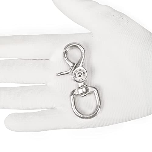 SHONAN 2.65 Inch Marine Grade Stainless Steel Trigger Snap Hooks - 2 Pack, Swivel Lobster Claw Clips for Dog Leash, Flag Pole, Camera Straps