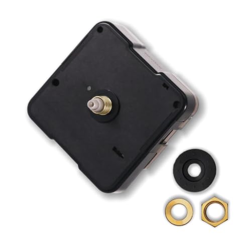 Silent Quartz Wall Clock Movement Mechanism - Black, 13.5mm Shaft, Non-Ticking