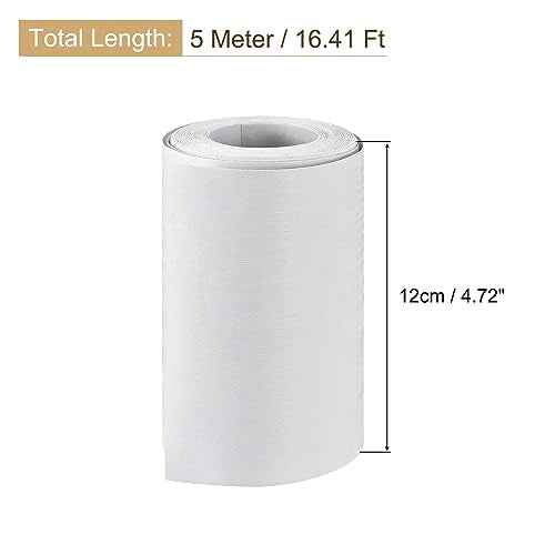 uxcell Wood Grain Tape, 4.72" x16 Ft Wall Paper Border Sticker Self-Adhesive Wood Grain Repair Patch with Scraper for Wall Corner Table Door Sofa Furniture Home Decor (White)