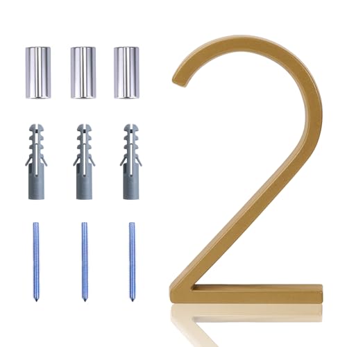 Deamos Gold House Number 2 - 5 Inch Modern Brass Floating Address Sign