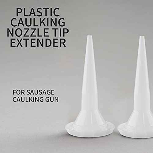 12Pcs Caulking Nozzle Cones Nozzles for Sausage Caulking Gun, Epoxy Piston Caulking Gun Tip Replacement Extension Tool