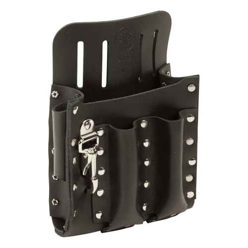 Klein Tools 5126 Leather Tool Pouch with Knife Snap, 5-Pocket