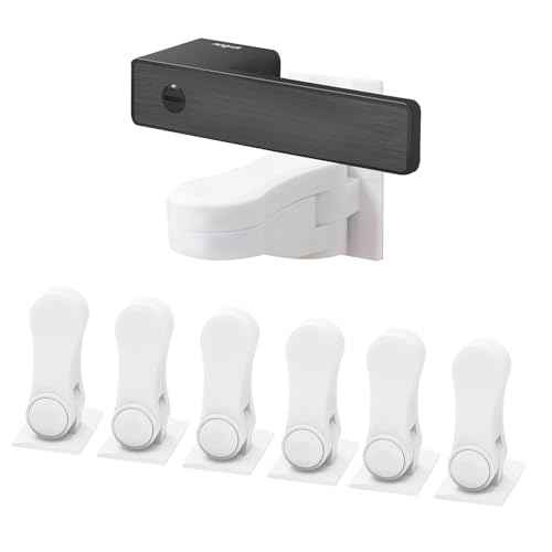 Child Proof Door Lever Lock(6 Pack) - Baby Proofing Door Handle Lock, 3M Adhesive & No DrillingNeed, Minimalist Design, Child Safety Door Handle Locks
