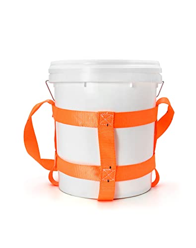 QWORK 2 Pack Bucket Sling for 5 Gallon Buckets, 200lb Load Capacity with Belly Bands