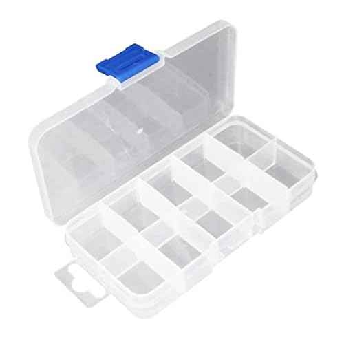 Auniwaig 2 Pcs Tool Box Tool Organizer, Plastic Hardware Box Storage for Hardware, Screws, Bolts, Nuts, Nails, Beads, Jewelry 5.12"x2.76"x0.87" Translucent