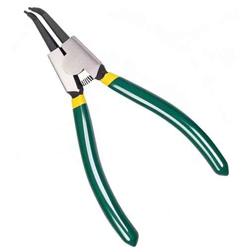 7" Bent External Snap Ring Pliers,Internal Spring Design,Anti-Rust,Standard Head.