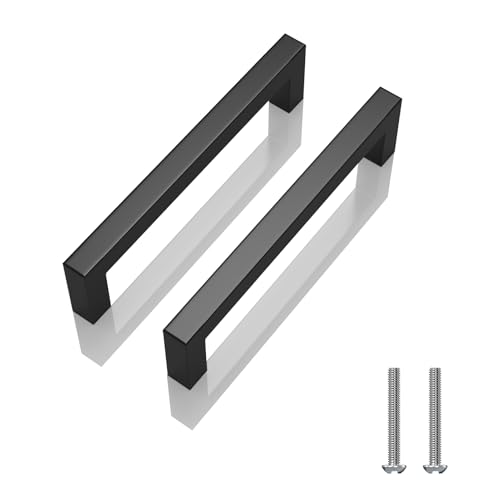 NISUOIEN 5 Inch Matte Black Cabinet Handles 30 Pack, Square Drawer Pulls