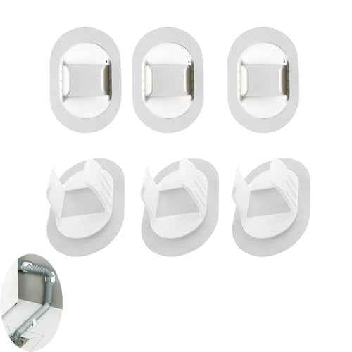 6 Pack Washing Machine Drain Hose Holder Guide Wall Mount Self-adhesive Fixing Clip Sticker Clamp Bracket for Clothes Washer Water Sink Pipe Laundry Tub Discharge Drainage Dishwasher