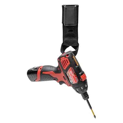 Diamondback Gun Loop Drill Holster - Durable SuperFabric Drill Holder for Tool Belt - Professional-Grade Tool Belt Drill Holster for Nail Guns, Driver, Chalk Line and Tools - Black, 7" x 2"