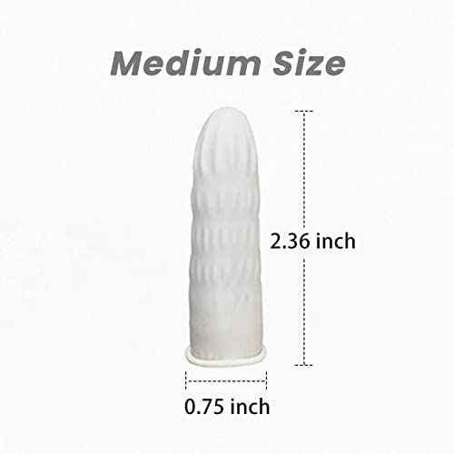 Finger Cots, Inartato Latex Finger Protectors Rubber Finger Tips Sleeves Toes Gloves Multi-Used for Handmade, Beauty Nail, Tattoo Electronic Repair Apply (Medium Size 300 Pcs Per Case)