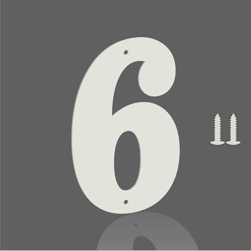 White 5 Inch Metal House Address Numbers & Letters - Outdoor Wall Sign, Monlyey