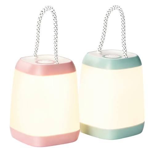 HOKOILN 2-Pack Portable LED Camping Lanterns - Battery Powered Tent Lights