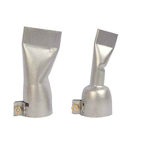 20mm+40mm Flat Wide Mouth Tubular Welding Nozzle Replacement for Vinyl PVC Plastic Hot Air Welder Heat Gun, Stainless Steel Heat Resisting