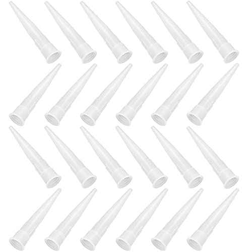 36Pcs Plastic Caulk Nozzles, Caulk Extension Nozzle Tip Replacement for Sausage Caulking Gun (White)