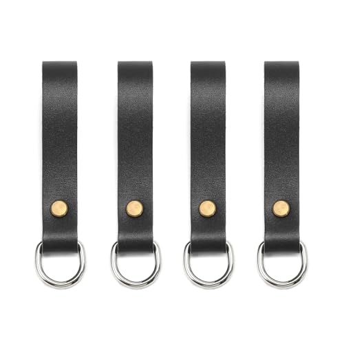 Leather Tool Belt Suspender Loops,Tool Belt Strap Connectors Accessories fits 3 inch Belt Connectors, (Suspender Loop Attachment 4-Pack) (3in Napa Leather)