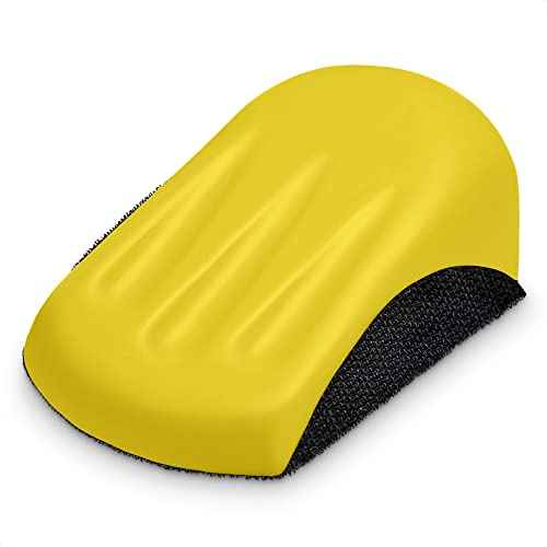 5 Inch Mouse Hand Sanding Block - Sanding Blocks for Wood Hand Sander Block for Wood Working Hook and Loop Sanding Block - 5" L x 3" W x 2" H Hand Sanding Pad Wood Sanding Block Hand Sanders for Wood