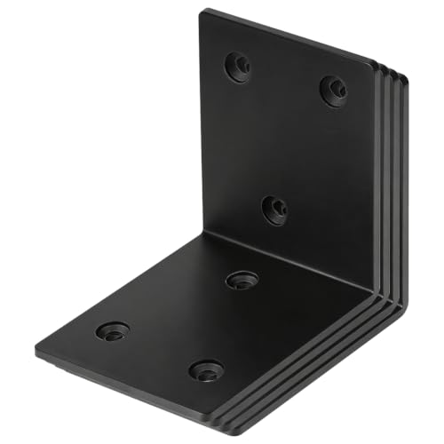 YIKORLO Black 2x2 Inch Heavy Duty L-Shaped Corner Brackets - Pack of 30
