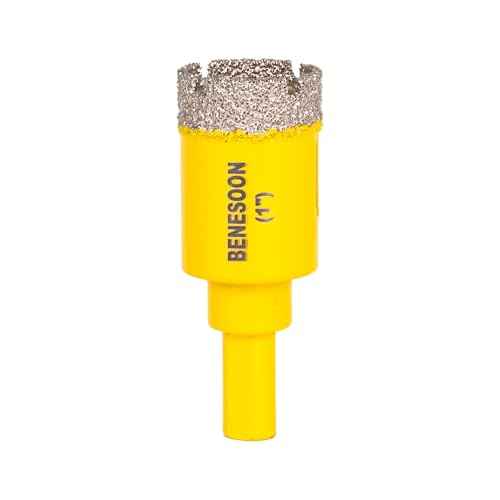 Diamond Hole Saw for Glass Ceramic Tile Granite Marble Porcelain Brick Stone, Diamond Core Drill Bits, Triangle Shank, 1 Inch 1PC