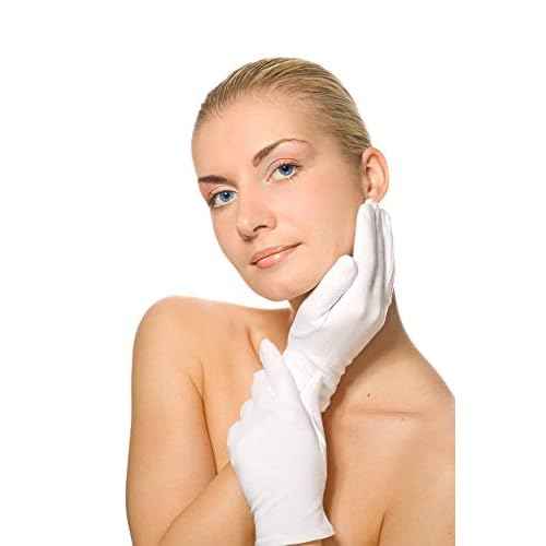 anezus 6 Pairs White Cotton Gloves for Dry Hands Eczema SPA Moisturizing, Work Glove Liners for Serving Costume Inspection