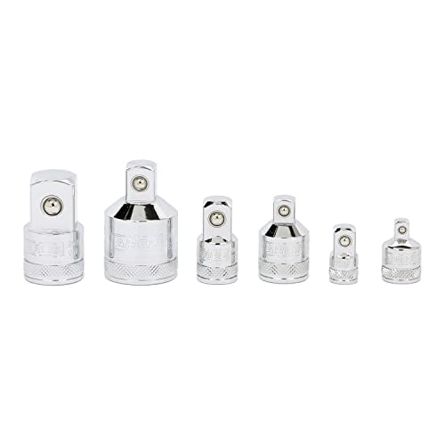 ARES 36017 ? 6-Piece Socket Adapter Set ? 1/4-Inch, 3/8-Inch, 1/2-Inch, and 3/4-Inch Socket Adapters and Reducers ? Premium Chrome Vanadium Construction Meets or Exceeds ANSI Standards