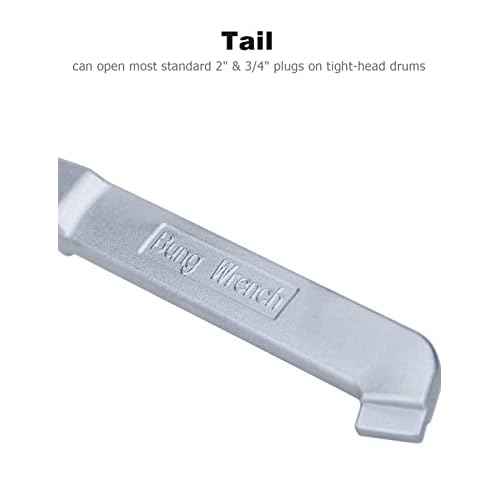 Mellbree Bung Wrench, 55 Gallon Drum Wrench Barrel Drum Opener Tool for Opening 10 15 20 30 50 55 Gallon Drum, Fits 2 in and 3/4 in Bung Plug Bung Caps