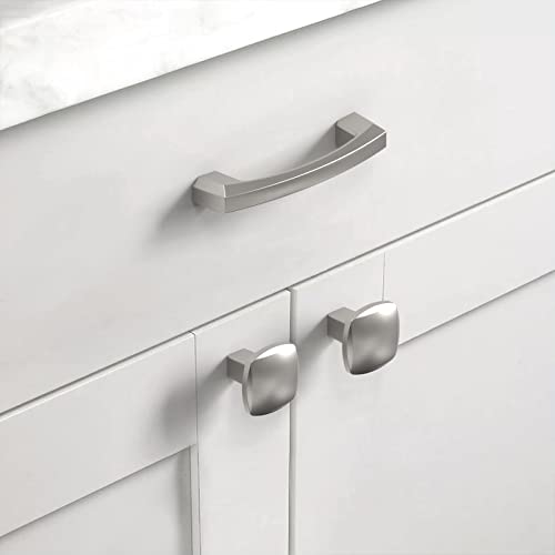 Asidrama 10 Pack Brushed Satin Nickel Kitchen Cabinet Knobs - Single Hole