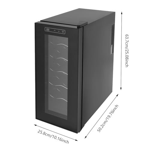 12 Bottle Wine Cooler Refrigerator with Glass Door & Digital Temp Control