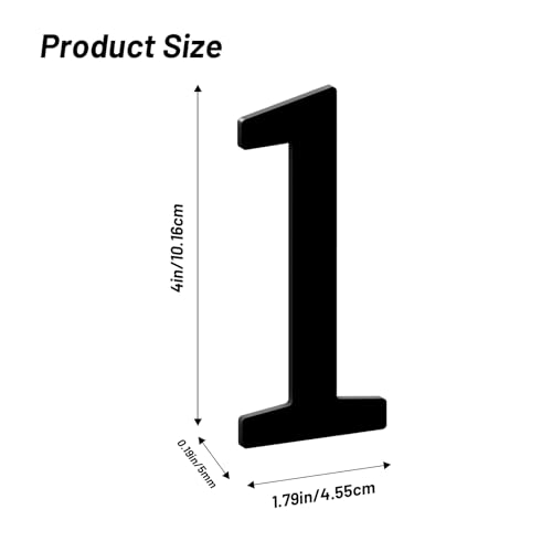 Black 4-Inch Acrylic House Numbers Self-Adhesive for Exterior Mailboxes