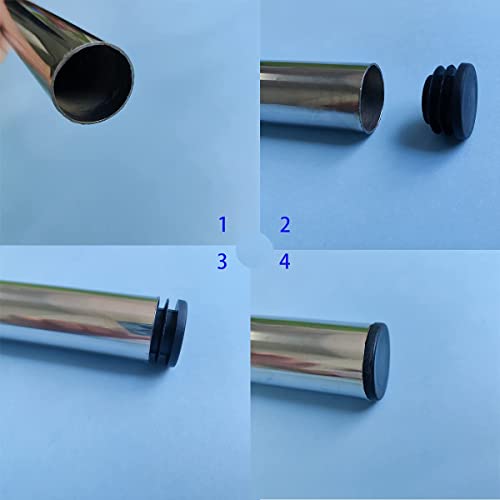 2 Inch Black Plastic Pipe End Cap for 50mm Tubing - 4 Pack