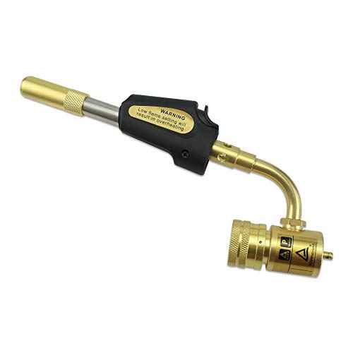 Gas Turbo Torch Tips with Adjustable Swirl Flame, Brazing Soldering Welding Plumbing Tool Home Accessory for MAP Pro and 1LB Propane Cylinders, Propane MAP Gas Torch Head with Trigger Ignition