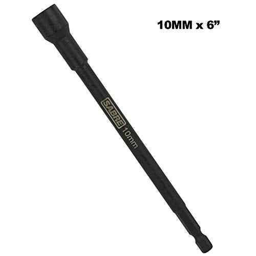 10mm Impact Magnetic Nut Driver ? 6 Inch Length, 1/4 Inch Hex Shank, Magnetic Socket Tip (10mm Metric)