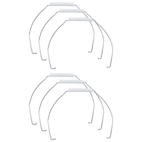 6 PCS Gallon Handle Replacement,Ergonomic Iron Replacement Bucket Handles with Plastic Grip for Household Garden Water Bucket