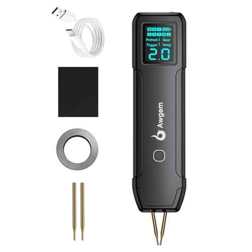 Battery Spot Welder, Awgem Battery Welder 99 Gear Handheld Spot Welder with LCD Screen Auto/Humanized Manual Modes, Portable Spot Welding Machine for Welding Nickel Strips and Iron