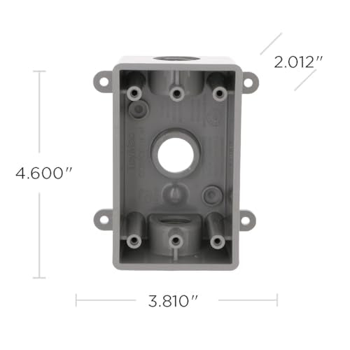 BELL 1-Gang Weatherproof Electrical Box Gray 2 in. with Threaded Outlets