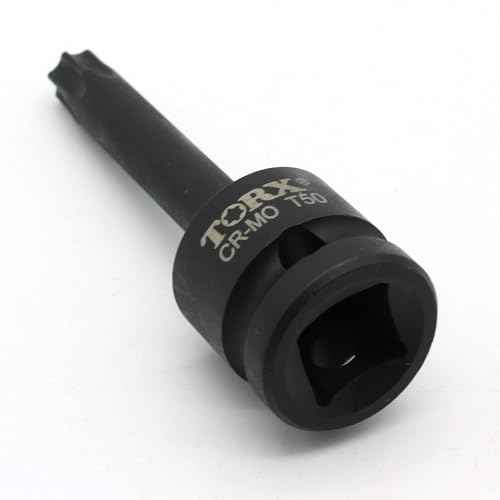 TEMO T50 3 Inch Long Torx Star 6 Point Black Impact Bit Socket Auto Repair Tool 1/2 Inch Square Drive