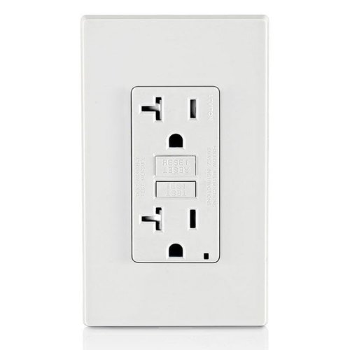 Leviton GFWT2-W Self-test SmartlockPro Slim GFCI Weather-Resistant and Tamper-Resistant Receptacle with LED Indicator, 20-Amp, White