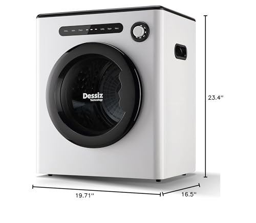 Dessiz 11LBS Compact Dryer 950W Portable Clothes Dryer Machine for Small Spaces, RVs and Apartments - Quiet, Sturdy ，Easy to Use and LED Display