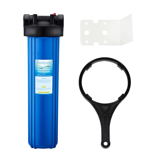 20 Inch Whole House Water Filter Housing - Fits 4.5" x 20" Cartridges, High Flow, Brass Inlet/Outlet