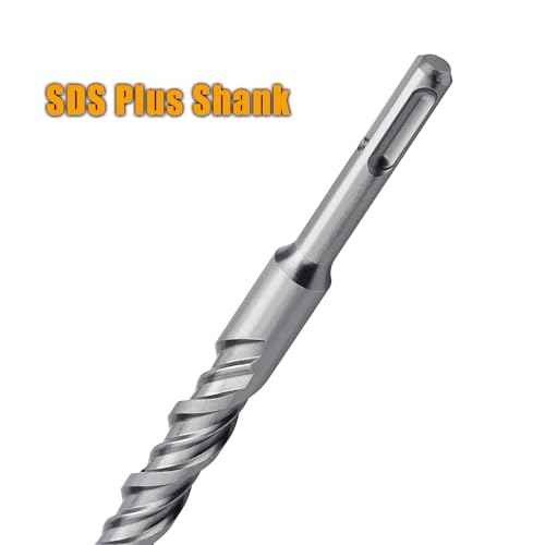 15/64 inch X 10-1/4 inch SDS Plus Rotary Hammer Bit, Concrete Drill Bits for Concrete, Brick, Cement and Stone, 10-1/4 inch Length (15/64 inch X 10-1/4 inch)
