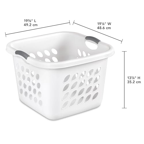 PEtbon 1.5 Bushel Square Laundry Basket White with Handles